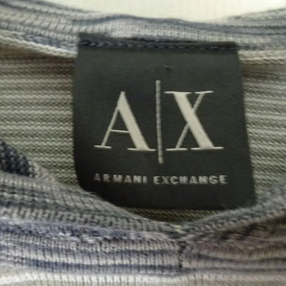 Armani Exchange Long Sleeve Striped Hooded Cotton Mutli Colored Striped Sweater - Picture 3 of 4